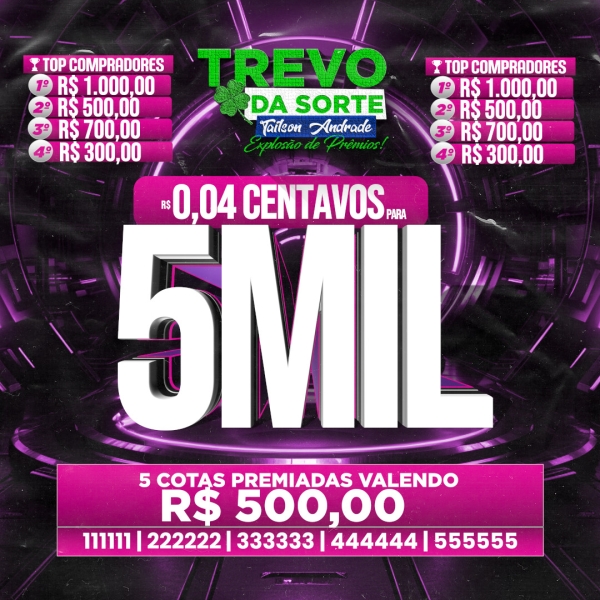 4 centavos pra 5 mil reais no seu pix, sorteio hoje às 23 horas loteria  nacional