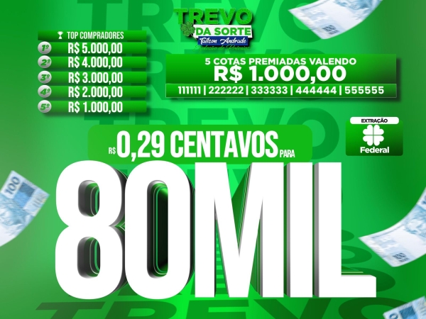 Sorteio hoje às 19 horas loteria federal, 29 centavos pra 80 mil reais no seu pix